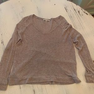 Pink long sleeve V neck